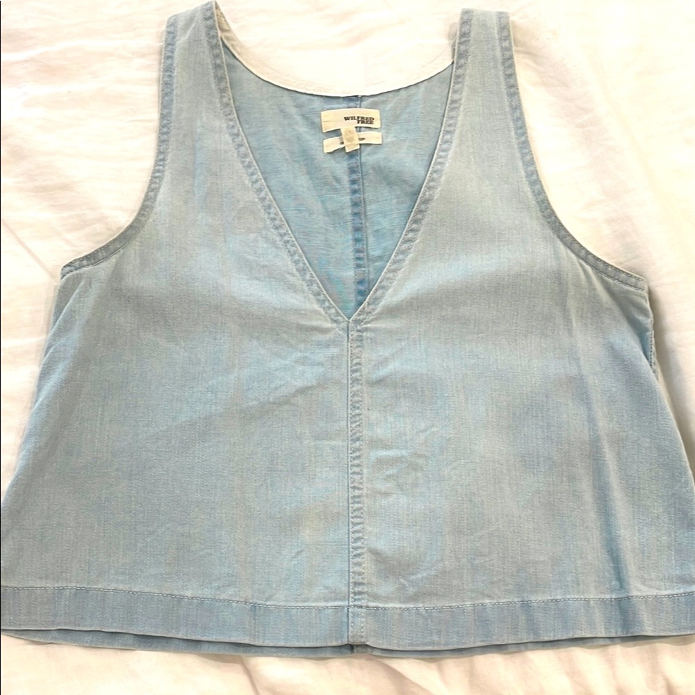 Wilfred Free light blue denim tank top
